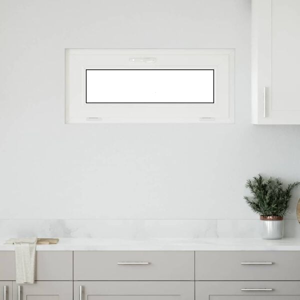vidaXL Janela de por&atilde;o RISOR 90x40 cm basculante 3 vidros branco