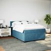 vidaXL Cama boxspring com colch&atilde;o 140x190 cm veludo azul