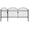 vidaXL Cerca de jardim com topo arqueado 2,25x4 m a&ccedil;o preto