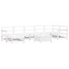 vidaXL 8 pcs conjunto sof&aacute;s de jardim pinho maci&ccedil;o branco
