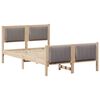vidaXL Estrutura da cama com cabeceira Marrom e taupe 120 x 200 cm