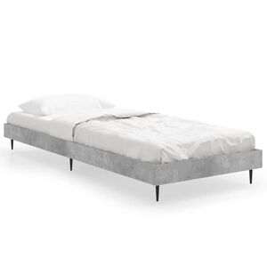 vidaXL Estrutura de cama 75x190 cm derivados de madeira cinza cimento