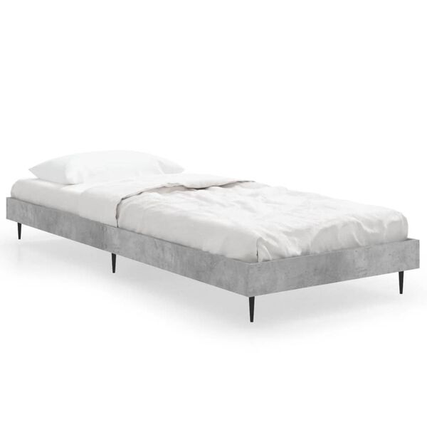 vidaXL Estrutura de cama 75x190 cm derivados de madeira cinza cimento