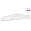 vidaXL Cestos gabi&atilde;o arqueados 20 pcs 400x50x40/60cm ferro galvanizado