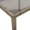 vidaXL Mesa de jardim com tampo de vidro 190x90x75 cm vime PE cinza