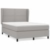 vidaXL Cama com molas/colch&atilde;o 140x190 cm tecido cinzento-claro