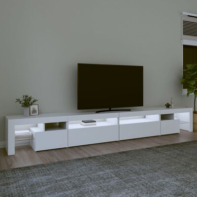 vidaXL Móvel de TV com luzes LED 290x36,5x40 cm branco