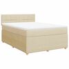 vidaXL Cama com molas/colch&atilde;o 140x190 cm tecido cor creme