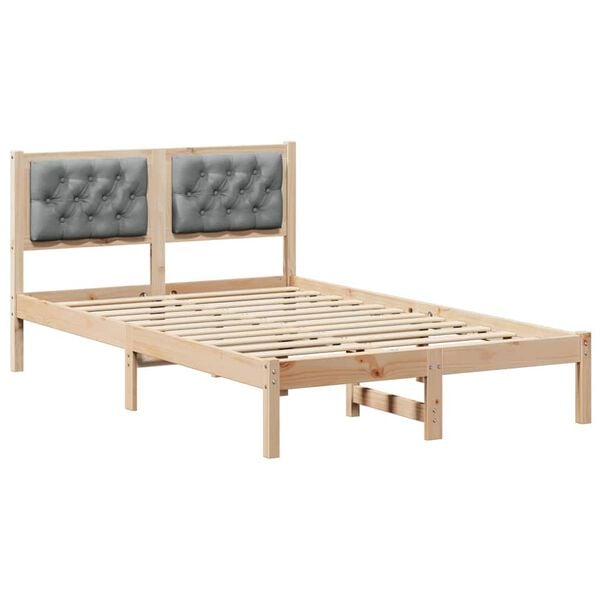 vidaXL Estrutura da Cama com cabeceira Cinzento-claro 135 x 190 cm