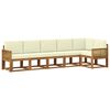 vidaXL Conjunto de Sof&aacute;s para Exterior 6 pcs Natural e Creme Poli&eacute;ster