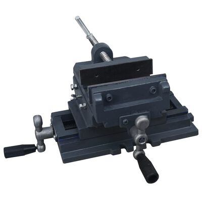vidaXL Torno-prensa manual com corrediça transversal 127 mm