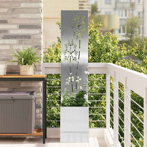 vidaXL Tela de Privacidade para Jardim Floral Prata 32 x 150 cm