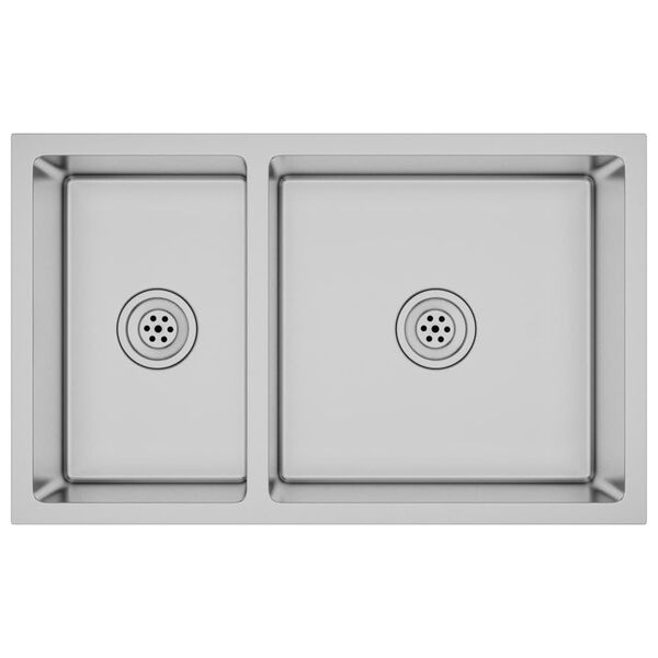 vidaXL Lava-lou&ccedil;a de cozinha a&ccedil;o inoxid&aacute;vel