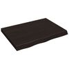 vidaXL Tampo de mesa 80x60x(2-6) cm carvalho tratado castanho-escuro