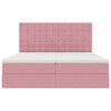 vidaXL Cama com luzes de tira LED Rosa 180 x 200 cm Veludo
