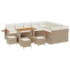 vidaXL Conjunto de Sof&aacute; de Jardim 13 unid. Bege vime PE