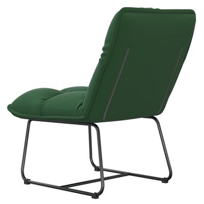 vidaXL Cadeira de lazer com estrutura de metal veludo verde-escuro