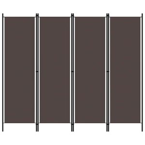 vidaXL Divis&oacute;ria de quarto com 4 pain&eacute;is 200x180 cm castanho
