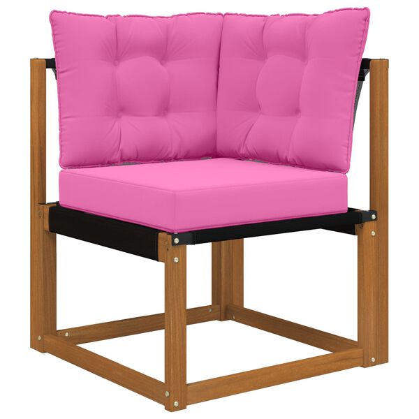 vidaXL Almofada para Sof&aacute; Externo 3 pcs Rosa Poli&eacute;ster