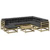 vidaXL 8 pcs conj. sof&aacute;s jardim c/ almofad&otilde;es madeira pinho impregnada