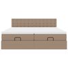 vidaXL Estrutura de cama otomana com colch&otilde;es cappucino 180x200 cm