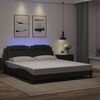 vidaXL Estrutura de cama Viana com LED sem colch&atilde;o 180x200cm preto
