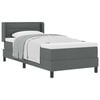 vidaXL Cama Box com almofada Manual Cinza Escuro 190 x 90 cm tecido