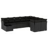 vidaXL 10 pcs conjunto sof&aacute;s de jardim c/ almofad&otilde;es vime PE preto