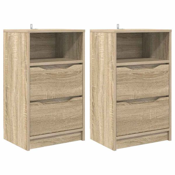vidaXL Mesas de cabeceira 2 pcs Carvalho Sonoma 40 x 30 x 467 cm