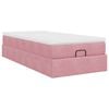 vidaXL Estrutura de cama otomana com colch&atilde;o rosa 90x200cm veludo