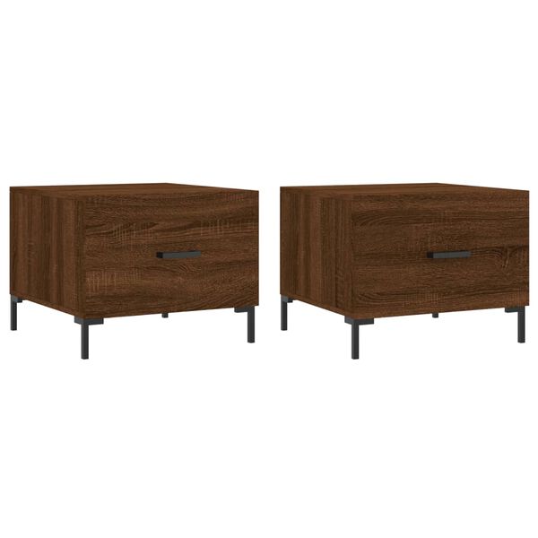 vidaXL Mesa centro 2 pcs 50x50x40 cm madeira proc. carvalho castanho