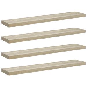 vidaXL Prateleiras parede suspensas 4 pcs 120x23,5x3,8cm MDF carvalho