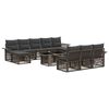 vidaXL Conjunto de Sof&aacute; de Jardim 11 unid. Cinza e Cinza Escuro