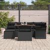 vidaXL Conjunto de Sof&aacute; de Jardim 7 pcs Preto Rattan Sint&eacute;tico