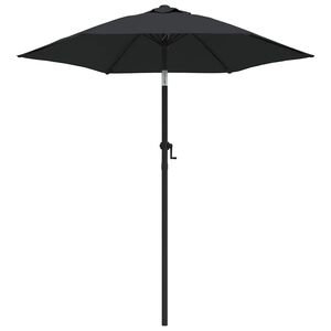 vidaXL Guarda-sol 200x224 cm alum&iacute;nio preto