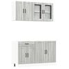 vidaXL 4 pe&ccedil;as arm&aacute;rio de cozinha conjunto Lucca cinza sonoma