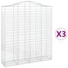 vidaXL Cestos gabi&atilde;o arqueados 3pcs 200x50x220/240cm ferro galvanizado