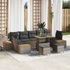 vidaXL Conjunto de Sof&aacute; de Jardim 10 pcs Cinzeto Rattan Sint&eacute;tico