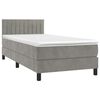 vidaXL Cama box spring c/ colch&atilde;o/LED 90x190 cm veludo cinzento-claro