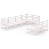vidaXL 7 pcs conjunto lounge de jardim pinho maci&ccedil;o branco
