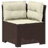 vidaXL Sof&aacute; de Jardim 1 Lugar com Almofadas Look Rattan PP Castanho