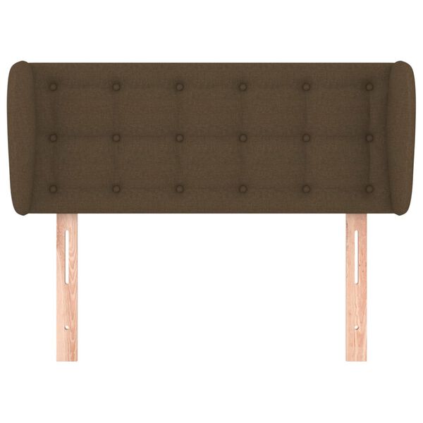 vidaXL Cabeceira de cama c/ abas tecido 83x23x78/88cm castanho-escuro