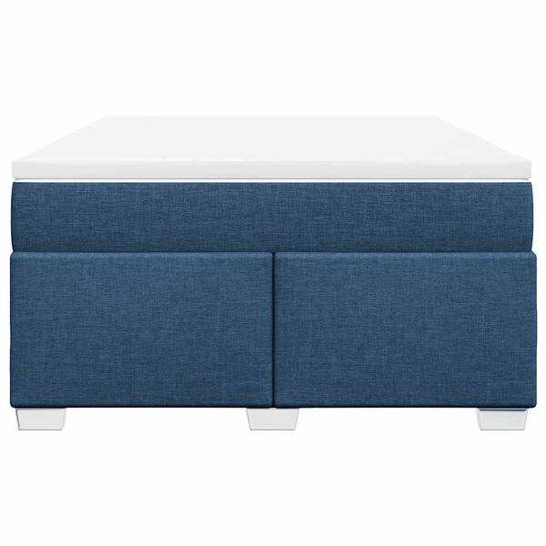 vidaXL Cama com molas/colch&atilde;o 140x190 cm tecido azul