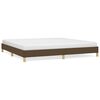 vidaXL Estrutura de cama sem colch&atilde;o 200x200 cm tecido castanho-escuro