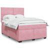 vidaXL Cama com molas/colch&atilde;o 140x190 cm veludo rosa