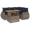 vidaXL 5 pcs conjunto sof&aacute;s de jardim c/ almofad&otilde;es vime PE cinzento