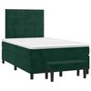 vidaXL Cama boxspring com colch&atilde;o 120x200 cm veludo verde-escuro