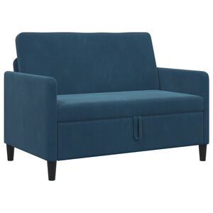 vidaXL Sofa com Armazenamento Azul 122 x 78 x 87 cm Poli&eacute;ster