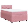vidaXL Cama boxspring com colch&atilde;o 120x190 cm veludo rosa