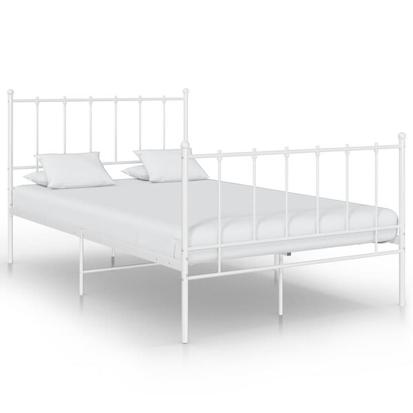 vidaXL Estrutura de cama 120x200 cm metal branco